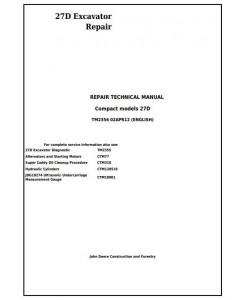 TM2356 - John Deere 27D Compact Excavator Service Repair Technical Manual