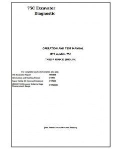 TM2357 - John Deere 75C RTS Excavator Diagnostic, Operation and Test Service Manual