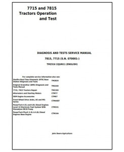 TM2516 - John Deere 7715, 7815 Tractors (SN. 070001-) Diagnostic, Operation and Test Service Manual