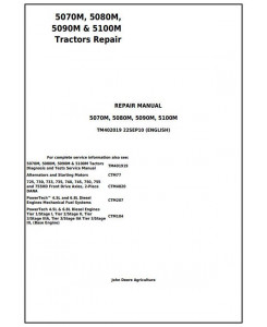 TM402019 - John Deere 5070M, 5080M, 5090M & 5100M - European Tractors Service Repair Manual