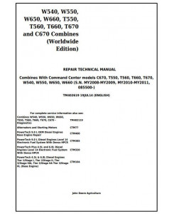 TM402619 - John Deere W540, W550, W650, W660, T550, T560, T660, T670, C670 Combines Repair Manual
