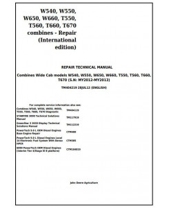 TM404219 - John Deere W540, W550, W650, W660, T550, T560, T660, T670 Combines Repair Technical Manual