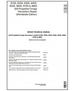 TM407119 - John Deere 8100, 8200, 8300, 8400, 8500, 8600, 8700, 8800 Forage Harvester Service Repair Manual