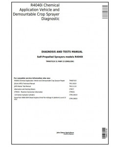 TM407519 - John Deere R4040i Demountable Self-Propelled Crop Sprayer Diagnostic&Tests Service Manual