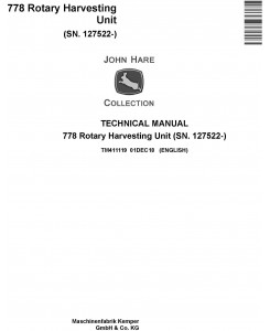 John Deere 778 Rotary Harvesting Unit (SN. 127522-) Technical Manual (TM411119)