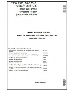 TM4668 - John Deere 7200, 7300, 7400, 7500, 7700, 7800 Self-Propelled Forage Harvester Repair Manual