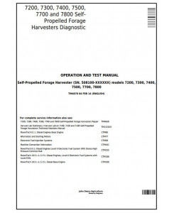 TM4670 - John Deere 7200, 7300, 7400, 7500, 7700, 7800 Self-Propelled Forage Harvesters Diagnostic Manual