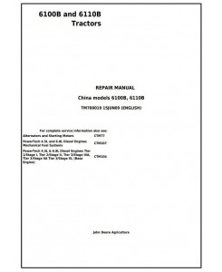 TM700019 - John Deere 6100B and 6110B 2WD or MFWD - China Tractors Service Repair Manual