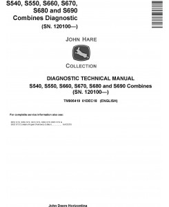 John Deere S540, S550, S660, S670, S680, S690 Combines (SN.120100-) Diagnostic Manual (TM805419)
