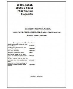 TM901619 - John Deere Tractors 5045E, 5055E, 5065E & 5075E (North Amereca) Diagnostic and Tests Manual