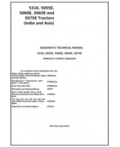 TM902019 - John Deere 5310, 5055E, 5060E, 5065E and 5075E India, Asia Tractors Diagnosis and Tests manual