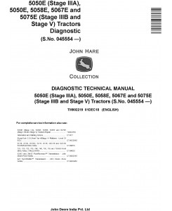 John Deere 5050E, 5050E, 5058E, 5067E, 5075E Tractors Diagnostic Technical Service Manual (TM902219)