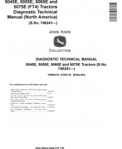 John Deere 5045E, 5055E, 5065E, 5075E USA Tractors Diagnostic Technical Service Manual (TM902419)
