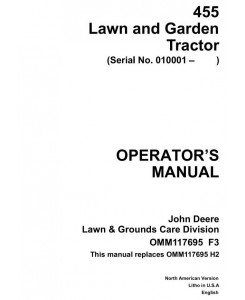 OMM117695F3 - John Deere Lawn and Garden Tractors Operator`s Manual