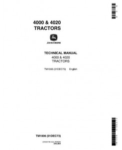 TM1006 - John Deere 4000, 4020 Tractors Diagnostic and Repair Technical Service Manual