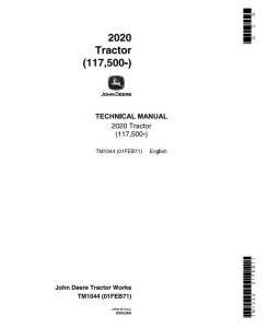 TM1044 - John Deere 2020 Tractors (SN. from 117500) Technical Service Manual