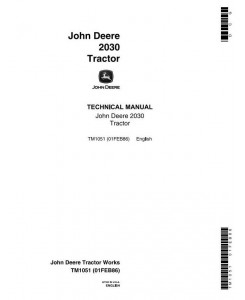 TM1051 - John Deere 2030 Utility Tractor Technical Service Manual
