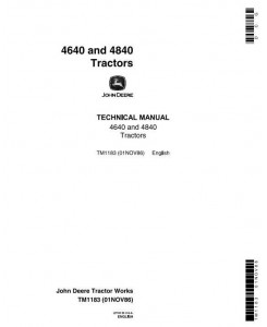 TM1183 - John Deere 4640, 4840 Tractors All Inclusive Technical Manual