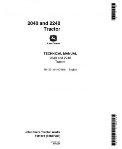 TM1221 - John Deere 2040, 2240 Tractors Technical Service Manual