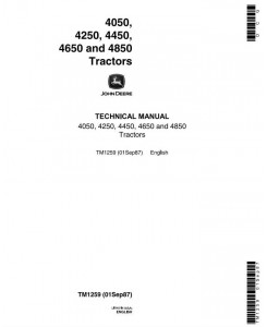 TM1259 - John Deere 4050, 4250, 4450, 4650, 4850 Tractors All Inclusive Technical Service Manual