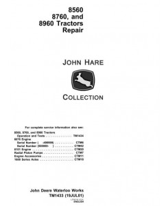 TM1433 - John Deere 8560, 8760, 8960 4WD Articulated Tractors Service Repair Technical Manual