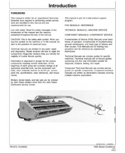 TM1474 - John Deere Mower-Conditioner Model 1600 Diagnostic and Repair Technical Service Manual