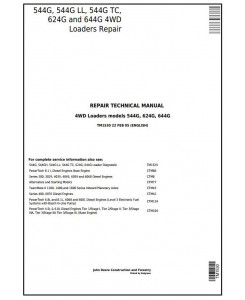 TM1530 - John Deere 544G, 544G LL, 544G TC, 624G and 644G 4WD Loader Service Repair Technical Manual