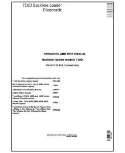 TM1537 - John Deere 710D Backhoe Loader Diagnostic, Operation and Test Service Manual
