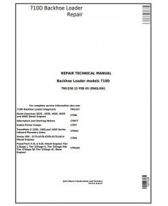 TM1538 - John Deere 710D Backhoe Loader Service Repair Technical Manual