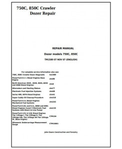 TM1589 - John Deere 750C, 850C Crawler Dozer Service Repair Technical Manual
