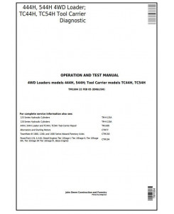 TM1604 - John Deere 444H, 544H 4WD Loader; TC44H, TC54H Tool Carrier Loader Diagnostic Service Manual