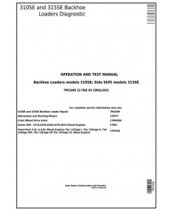 TM1608 - John Deere 310SE Backhoe, 315SE Side Shift Loaders Diagnostic, Operation&Test Service Manual