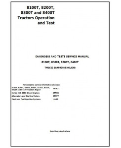 TM1622 - John Deere 8100T, 8200T, 8300T and 8400T Tracks Tractors Diagnosis and Tests Service Manual