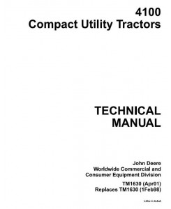 TM1630 - John Deere 4100 Compact Utility Tractors Technical Service Manual