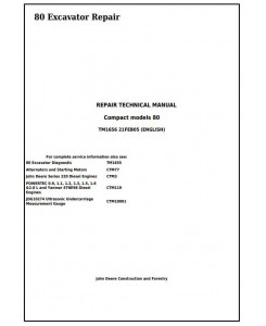 TM1656 - John Deere 80 Midi Excavator Service Repair Technical Manual
