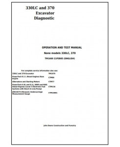 TM1669 - John Deere 330LC and 370 Excavator Diagnostic, Operation and Test Service Manual