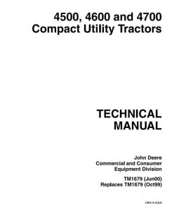TM1679 - John Deere 4500, 4600, 4700 Compact Utility Tractors All Inclusive Technical Service Manual