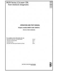 TM1724 - John Deere 862B Series II Scraper (SN. 818323-) Diagnostic, Operation & Test Service manual