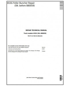 TM1775 - John Deere 653G (SN. before 880059) Tracked Feller Buncher Service Repair Technical Manual