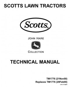 Scotts S1642, S1742, S2046, S2546 Limited Edition Lawn Tractors Technical Manual (tm1776)