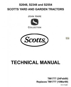 Scotts S2048H, S2348H, S2554H Yard & Garden Tractors () Technical Service Manual (tm1777)