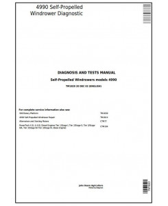 TM1820 - John Deere 4990 Self-Propelled Hay and Forage Windrower Diagnostic and Tests Service Manual