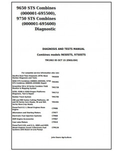 TM1902 - John Deere 9650 STS (SN.-695500) , 9750 STS (SN.-695600) Combines Diagnostic Service Manual