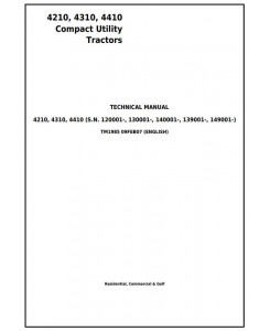 TM1985 - John Deere 4210, 4310, 4410 Compact Utility Tractor Diagnostic & Repair Technical Manual