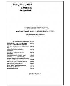 TM2002 - John Deere 9450, 9550, 9650 Combines (SN.695101-) Diagnostic and Tests Service Manual