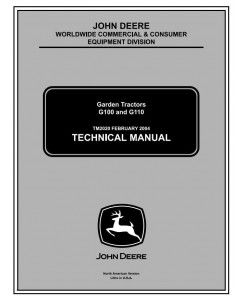 TM2020 - John Deere G100, G110 Lawn and Garden Tractors (North America) Technical Service Manual