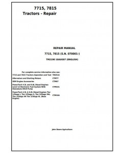 TM2190 - John Deere 7715, 7815 Tractors (SN. from 070001) Service Repair Technical Manual