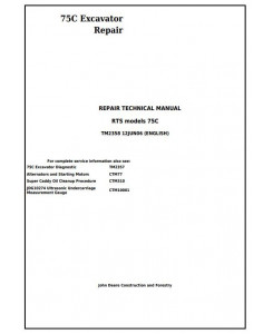 TM2358 - John Deere 75C RTS Excavator Service Repair Technical Manual