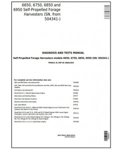 TM4631 - John Deere 6650, 6750, 6850, 6950 Self-Propelled Forage Harvester (SN.504341-) Diagnostic Manual