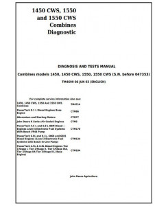 TM4699 - John Deere 1450, 1450CWS, 1550, 1550CWS Combines (S.N.-047353) Diagnosis & Tests Service Manual